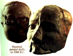 Crânios revestidos de argila encontrados em Jericó